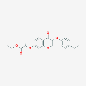 molecular formula C22H22O6 B5068127 ethyl 2-{[3-(4-ethylphenoxy)-4-oxo-4H-chromen-7-yl]oxy}propanoate 