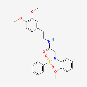 molecular formula C25H28N2O6S B5068142 N~1~-[2-(3,4-dimethoxyphenyl)ethyl]-N~2~-(2-methoxyphenyl)-N~2~-(phenylsulfonyl)glycinamide 