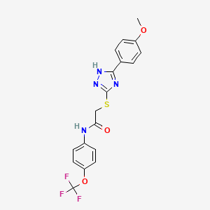 molecular formula C18H15F3N4O3S B5068265 2-{[5-(4-methoxyphenyl)-4H-1,2,4-triazol-3-yl]thio}-N-[4-(trifluoromethoxy)phenyl]acetamide 