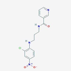molecular formula C15H15ClN4O3 B5068338 N-[3-(2-chloro-4-nitroanilino)propyl]pyridine-3-carboxamide 