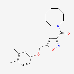 molecular formula C20H26N2O3 B5068751 Azocan-1-yl-[5-[(3,4-dimethylphenoxy)methyl]-1,2-oxazol-3-yl]methanone 