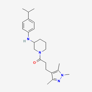 molecular formula C23H34N4O B5068767 N-(4-isopropylphenyl)-1-[3-(1,3,5-trimethyl-1H-pyrazol-4-yl)propanoyl]-3-piperidinamine 
