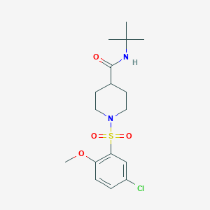 molecular formula C17H25ClN2O4S B5068789 N-tert-butyl-1-(5-chloro-2-methoxyphenyl)sulfonylpiperidine-4-carboxamide 