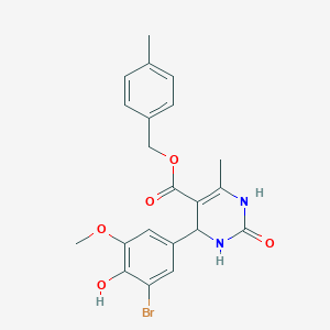 molecular formula C21H21BrN2O5 B5068797 4-Methylbenzyl 4-(3-bromo-4-hydroxy-5-methoxyphenyl)-6-methyl-2-oxo-1,2,3,4-tetrahydropyrimidine-5-carboxylate 