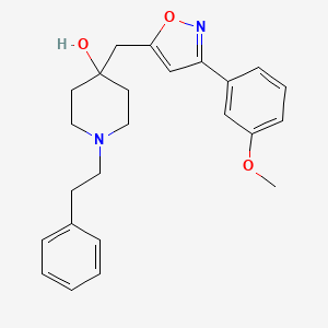 molecular formula C24H28N2O3 B5068960 4-{[3-(3-methoxyphenyl)-5-isoxazolyl]methyl}-1-(2-phenylethyl)-4-piperidinol 