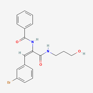 molecular formula C19H19BrN2O3 B5069021 N-[(E)-1-(3-bromophenyl)-3-(3-hydroxypropylamino)-3-oxoprop-1-en-2-yl]benzamide 