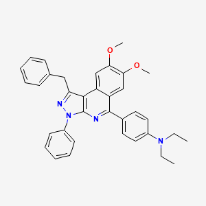 molecular formula C35H34N4O2 B5069070 5-(4-(Dimethylamino)phenyl)-7,8-dimethoxypyrazolo(3,4-c)isoquinoline 