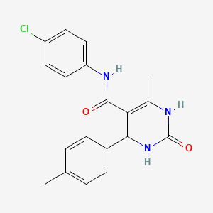 molecular formula C19H18ClN3O2 B5069152 N-(4-chlorophenyl)-6-methyl-4-(4-methylphenyl)-2-oxo-1,2,3,4-tetrahydropyrimidine-5-carboxamide 