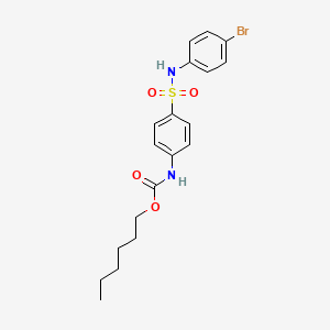 molecular formula C19H23BrN2O4S B5069479 hexyl N-[4-[(4-bromophenyl)sulfamoyl]phenyl]carbamate 