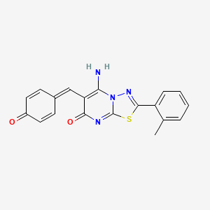 molecular formula C19H14N4O2S B5069520 5-Amino-2-(2-methylphenyl)-6-[(4-oxocyclohexa-2,5-dien-1-ylidene)methyl]-[1,3,4]thiadiazolo[3,2-a]pyrimidin-7-one 