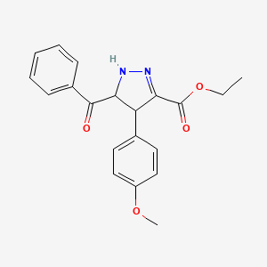 molecular formula C20H20N2O4 B5069525 ethyl 5-benzoyl-4-(4-methoxyphenyl)-4,5-dihydro-1H-pyrazole-3-carboxylate 