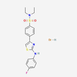 molecular formula C19H21BrFN3O2S2 B5069616 N,N-diethyl-4-[2-(4-fluoroanilino)-1,3-thiazol-4-yl]benzenesulfonamide;hydrobromide 