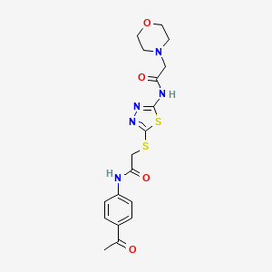 molecular formula C18H21N5O4S2 B5069632 N-(4-ACETYLPHENYL)-2-({5-[2-(MORPHOLIN-4-YL)ACETAMIDO]-1,3,4-THIADIAZOL-2-YL}SULFANYL)ACETAMIDE 