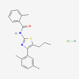 molecular formula C22H25ClN2OS B5069851 N-[4-(2,5-dimethylphenyl)-5-propyl-1,3-thiazol-2-yl]-2-methylbenzamide;hydrochloride 