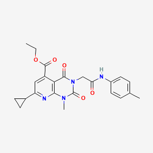 molecular formula C23H24N4O5 B5069890 ETHYL 7-CYCLOPROPYL-1-METHYL-3-{[(4-METHYLPHENYL)CARBAMOYL]METHYL}-2,4-DIOXO-1H,2H,3H,4H-PYRIDO[2,3-D]PYRIMIDINE-5-CARBOXYLATE 