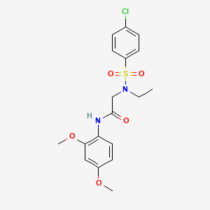 molecular formula C18H21ClN2O5S B5069896 N~2~-[(4-chlorophenyl)sulfonyl]-N-(2,4-dimethoxyphenyl)-N~2~-ethylglycinamide 
