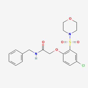 molecular formula C19H21ClN2O5S B5070052 N-benzyl-2-(4-chloro-2-morpholin-4-ylsulfonylphenoxy)acetamide 