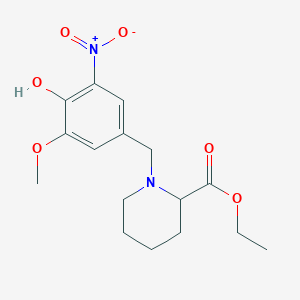molecular formula C16H22N2O6 B5070129 Ethyl 1-[(4-hydroxy-3-methoxy-5-nitrophenyl)methyl]piperidine-2-carboxylate 