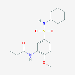 molecular formula C16H24N2O4S B5070289 N-[5-(cyclohexylsulfamoyl)-2-methoxyphenyl]propanamide 