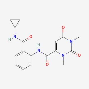 molecular formula C17H18N4O4 B5070436 N-[2-(cyclopropylcarbamoyl)phenyl]-1,3-dimethyl-2,6-dioxo-1,2,3,6-tetrahydropyrimidine-4-carboxamide 