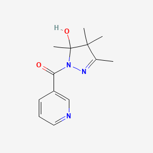 molecular formula C13H17N3O2 B5070547 (5-Hydroxy-3,4,4,5-tetramethylpyrazol-1-yl)-pyridin-3-ylmethanone 