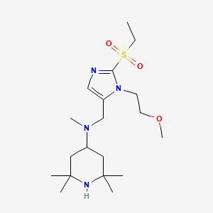 molecular formula C19H36N4O3S B5070760 N-[[2-ethylsulfonyl-3-(2-methoxyethyl)imidazol-4-yl]methyl]-N,2,2,6,6-pentamethylpiperidin-4-amine 