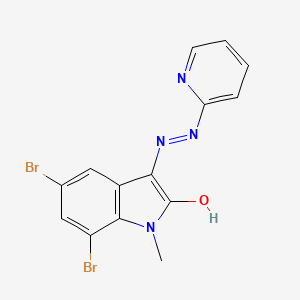 B5071076 5,7-dibromo-1-methyl-1H-indole-2,3-dione 3-(2-pyridinylhydrazone) CAS No. 5624-28-2