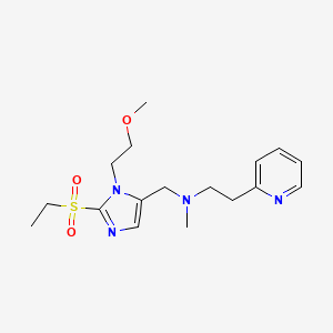 molecular formula C17H26N4O3S B5071091 N-[[2-ethylsulfonyl-3-(2-methoxyethyl)imidazol-4-yl]methyl]-N-methyl-2-pyridin-2-ylethanamine 