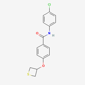 molecular formula C16H14ClNO2S B5071131 N-(4-chlorophenyl)-4-(thietan-3-yloxy)benzamide 