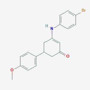 molecular formula C19H18BrNO2 B507191 3-(4-Bromoanilino)-5-(4-methoxyphenyl)-2-cyclohexen-1-one CAS No. 333307-79-2