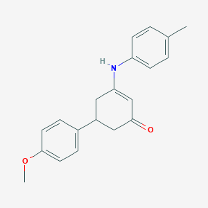 molecular formula C20H21NO2 B507198 5-(4-Methoxyphenyl)-3-(4-toluidino)-2-cyclohexen-1-one CAS No. 333307-77-0