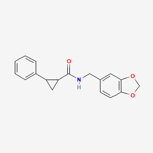 molecular formula C18H17NO3 B5073096 N-[(2H-13-BENZODIOXOL-5-YL)METHYL]-2-PHENYLCYCLOPROPANE-1-CARBOXAMIDE 