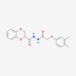 molecular formula C19H20N2O5 B5073550 N'-[2-(3,4-dimethylphenoxy)acetyl]-2,3-dihydro-1,4-benzodioxine-2-carbohydrazide 