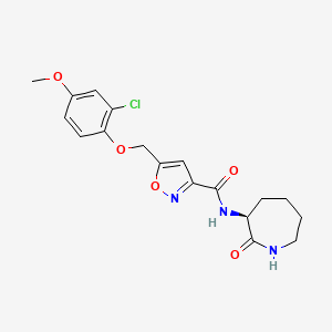 molecular formula C18H20ClN3O5 B5073964 5-[(2-chloro-4-methoxyphenoxy)methyl]-N-[(3S)-2-oxo-3-azepanyl]-3-isoxazolecarboxamide 