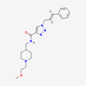 molecular formula C21H29N5O2 B5074013 N-{[1-(2-methoxyethyl)-4-piperidinyl]methyl}-1-[(2E)-3-phenyl-2-propen-1-yl]-1H-1,2,3-triazole-4-carboxamide 