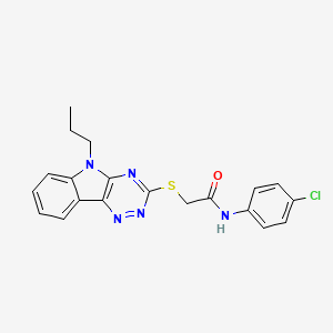 molecular formula C20H18ClN5OS B5074145 N~1~-(4-CHLOROPHENYL)-2-[(5-PROPYL-5H-[1,2,4]TRIAZINO[5,6-B]INDOL-3-YL)SULFANYL]ACETAMIDE 