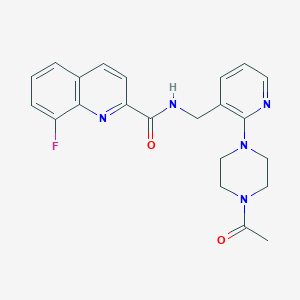 molecular formula C22H22FN5O2 B5074370 N-{[2-(4-acetyl-1-piperazinyl)-3-pyridinyl]methyl}-8-fluoro-2-quinolinecarboxamide 
