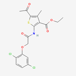 molecular formula C18H17Cl2NO5S B5074438 Ethyl 5-acetyl-2-{[(2,5-dichlorophenoxy)acetyl]amino}-4-methylthiophene-3-carboxylate 