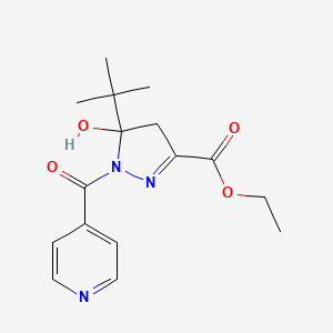 molecular formula C16H21N3O4 B5074445 ethyl 5-tert-butyl-5-hydroxy-1-(pyridine-4-carbonyl)-4H-pyrazole-3-carboxylate 