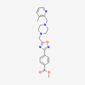 molecular formula C22H25N5O3 B5074502 Methyl 4-[5-[[4-[(3-methylpyridin-2-yl)methyl]piperazin-1-yl]methyl]-1,2,4-oxadiazol-3-yl]benzoate 