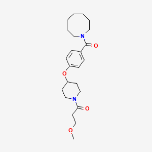 molecular formula C23H34N2O4 B5074534 1-(4-{[1-(3-methoxypropanoyl)-4-piperidinyl]oxy}benzoyl)azocane 