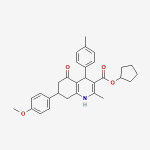 molecular formula C30H33NO4 B5074660 Cyclopentyl 7-(4-methoxyphenyl)-2-methyl-4-(4-methylphenyl)-5-oxo-1,4,5,6,7,8-hexahydroquinoline-3-carboxylate CAS No. 5724-21-0