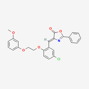 molecular formula C25H20ClNO5 B5074679 (4Z)-4-[[5-chloro-2-[2-(3-methoxyphenoxy)ethoxy]phenyl]methylidene]-2-phenyl-1,3-oxazol-5-one 