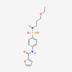 molecular formula C16H20N2O5S B5074732 N-{4-[(3-ethoxypropyl)sulfamoyl]phenyl}furan-2-carboxamide 