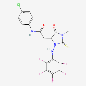 molecular formula C18H12ClF5N4O2S B5074738 N-(4-chlorophenyl)-2-{1-methyl-5-oxo-3-[(pentafluorophenyl)amino]-2-thioxoimidazolidin-4-yl}acetamide 