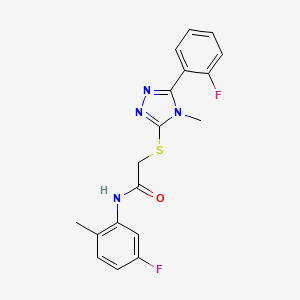 molecular formula C18H16F2N4OS B5074869 N-(5-fluoro-2-methylphenyl)-2-{[5-(2-fluorophenyl)-4-methyl-4H-1,2,4-triazol-3-yl]sulfanyl}acetamide 