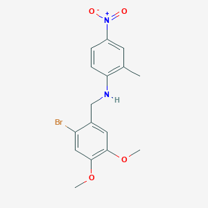 molecular formula C16H17BrN2O4 B5074882 N-[(2-bromo-4,5-dimethoxyphenyl)methyl]-2-methyl-4-nitroaniline 