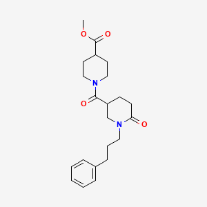 molecular formula C22H30N2O4 B5074958 methyl 1-{[6-oxo-1-(3-phenylpropyl)-3-piperidinyl]carbonyl}-4-piperidinecarboxylate 