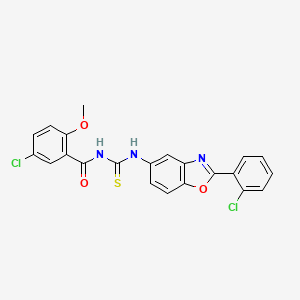 molecular formula C22H15Cl2N3O3S B5075079 5-chloro-N-{[2-(2-chlorophenyl)-1,3-benzoxazol-5-yl]carbamothioyl}-2-methoxybenzamide 