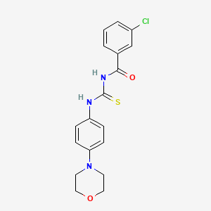 molecular formula C18H18ClN3O2S B5075355 3-chloro-N-{[4-(morpholin-4-yl)phenyl]carbamothioyl}benzamide 